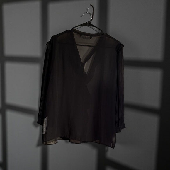 Zara Black Ruffled Blouse - Picture 3 of 5